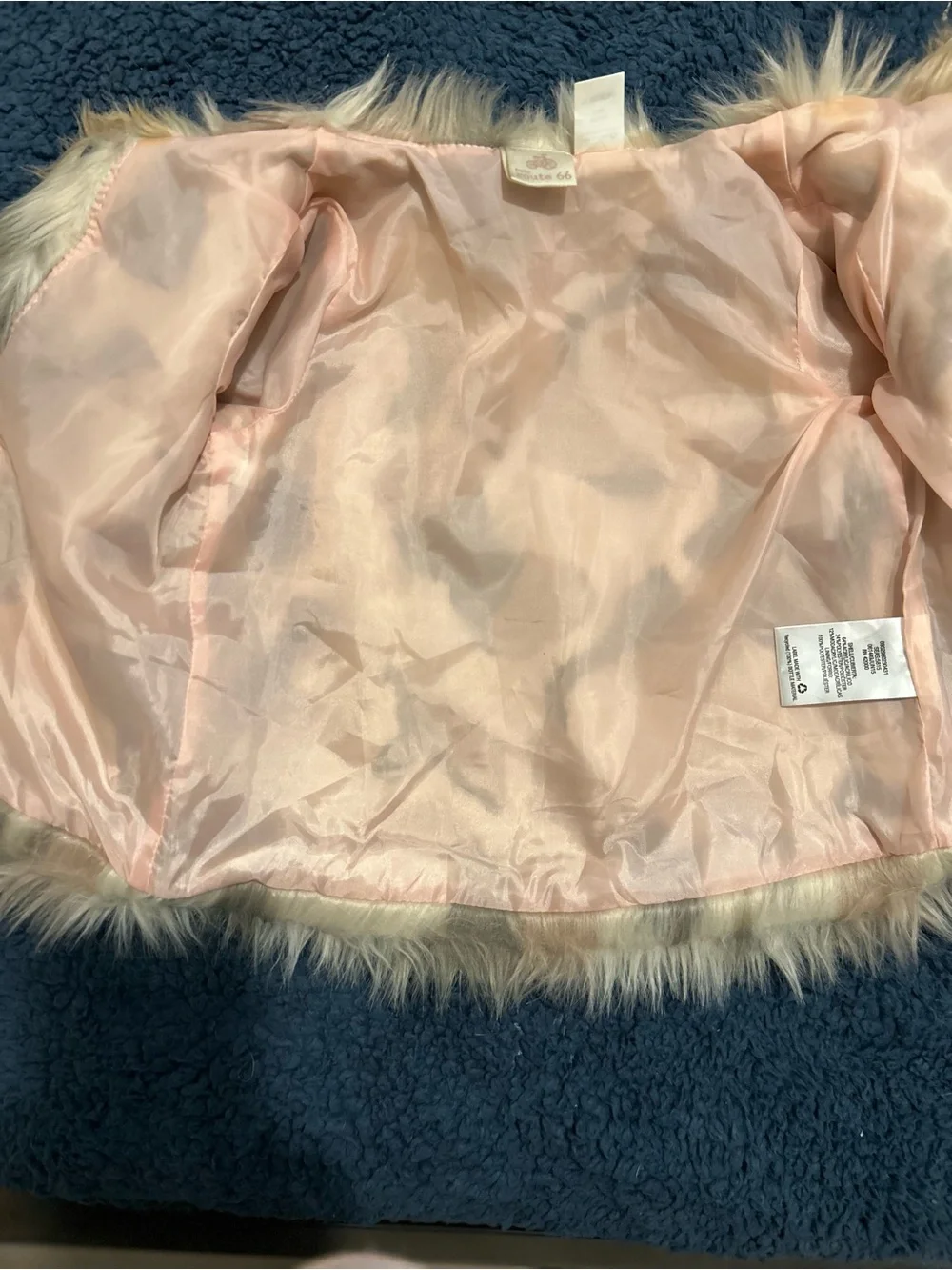 12 months faux fur Route 66 button up coat